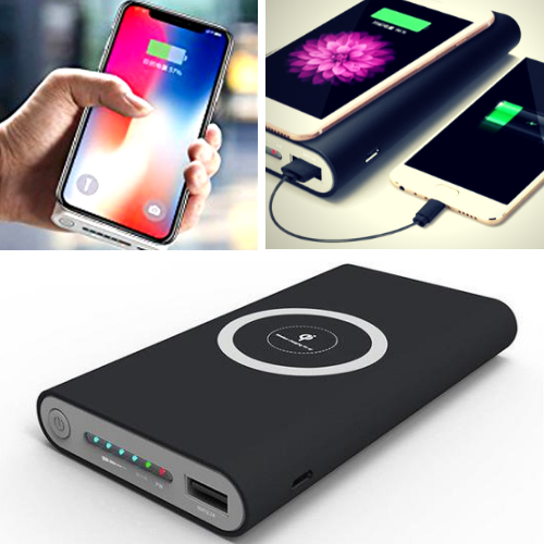 Banque De Puissance De Chargeur Sans Fil Portable 10000 Mah