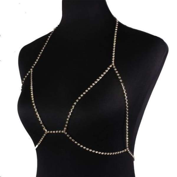 Collier Chaîne De Soutien-Gorge En Cristal